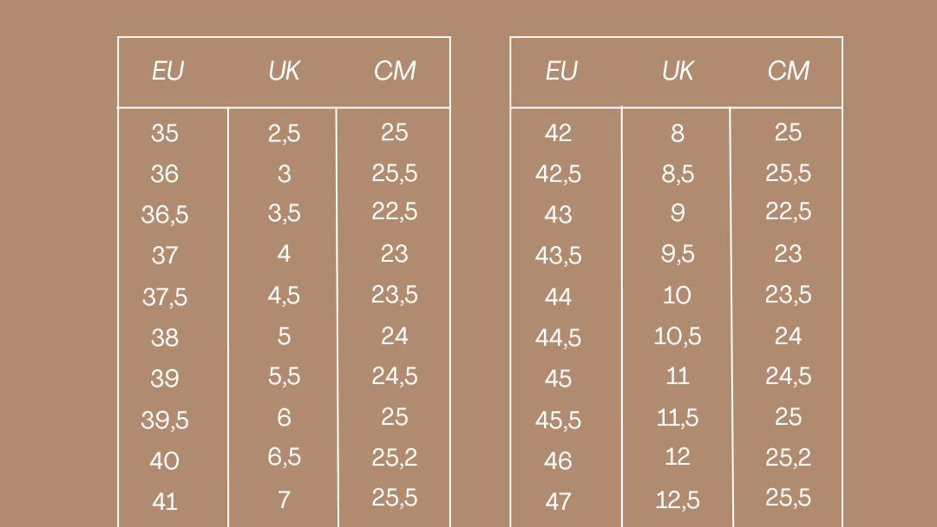 Crispi Unisex Tabell